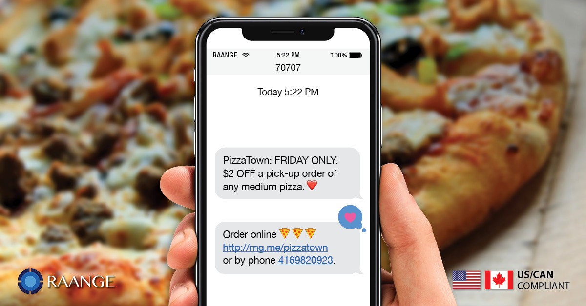 Raange | Pizza Text Alert